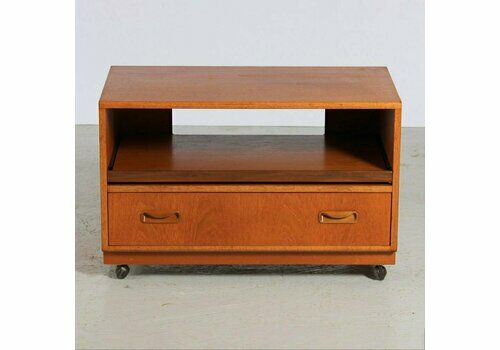 Mid Century G Plan Teak Tv Cabinet On Casters C.1970