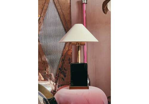 Angelo Lelli ~ Arredoluce Large Smoked Mirror Lamp C.1970