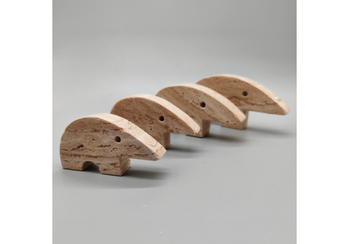 Big Travertine Anteater Sculptures By Enzo Mari For F.Lli Mannelli Set Of 4 1970s