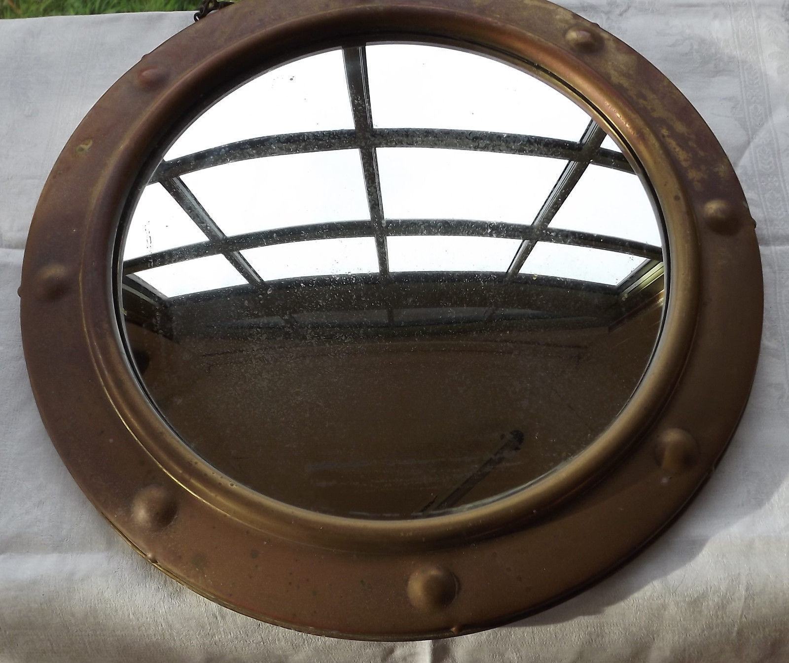 Brass Fish Eye Porthole Wall Mirror