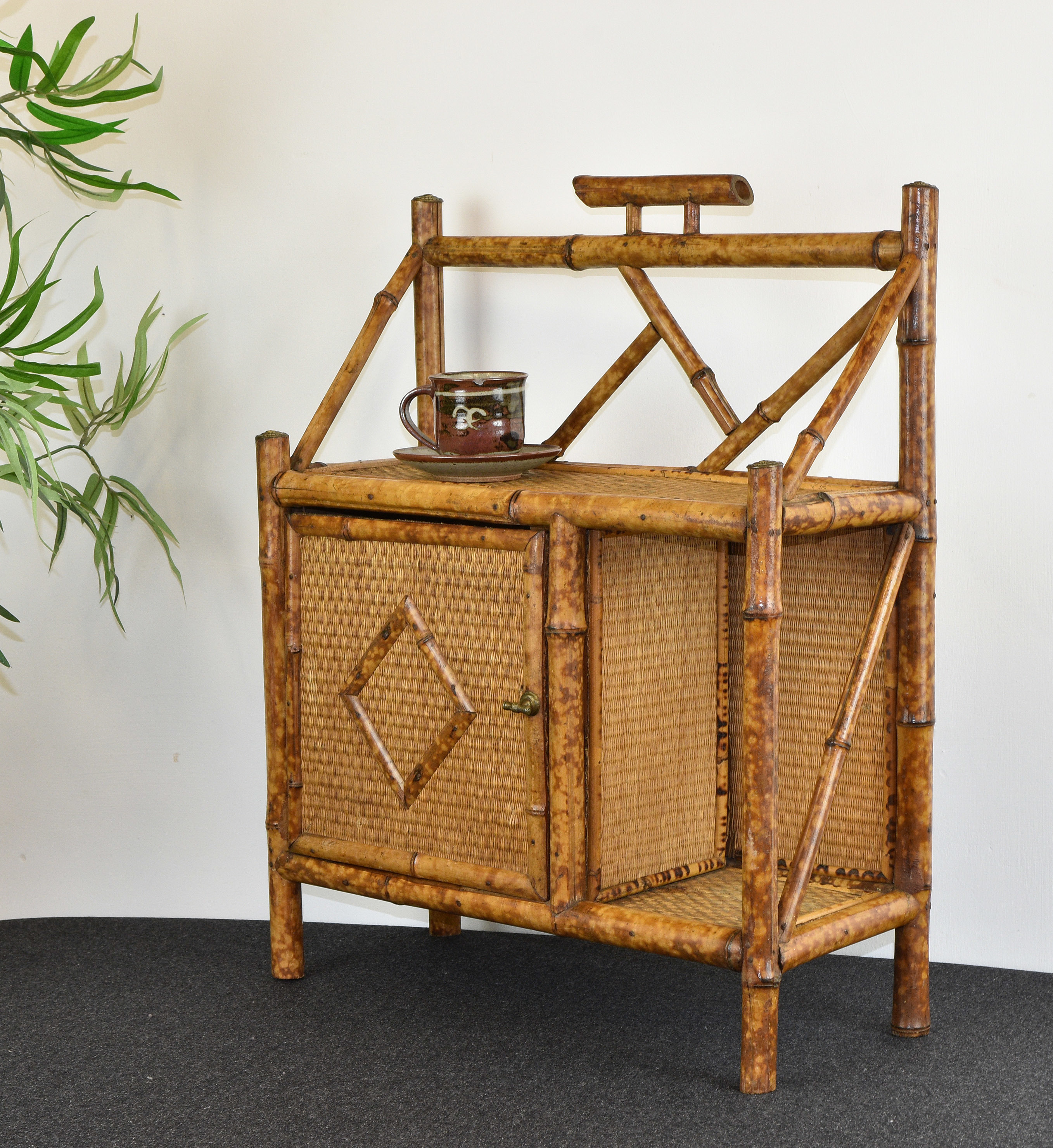 Antique Bamboo Aesthetic Table Top Cabinet Circa 1880 Free Delivery To Uk Mainland