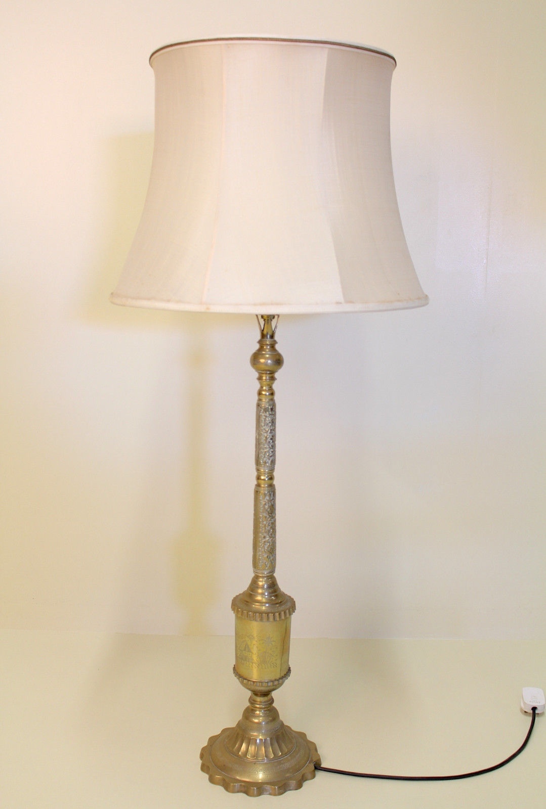 Antique Vintage Lamp Middle Eastern Brass Standard Table Or Floor