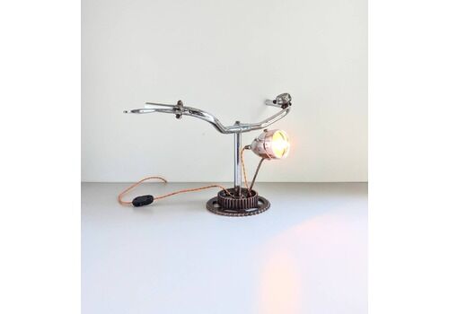 Vintage Bike Handlebars With Headlight Upcycled To Quirky Accent Table Lampable Lamp