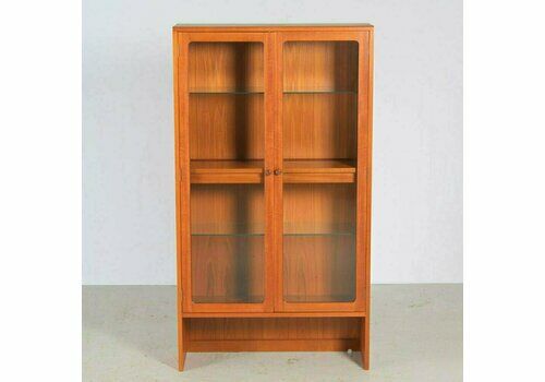 Midcentury G Plan Teak Bookcase With Glass Doors