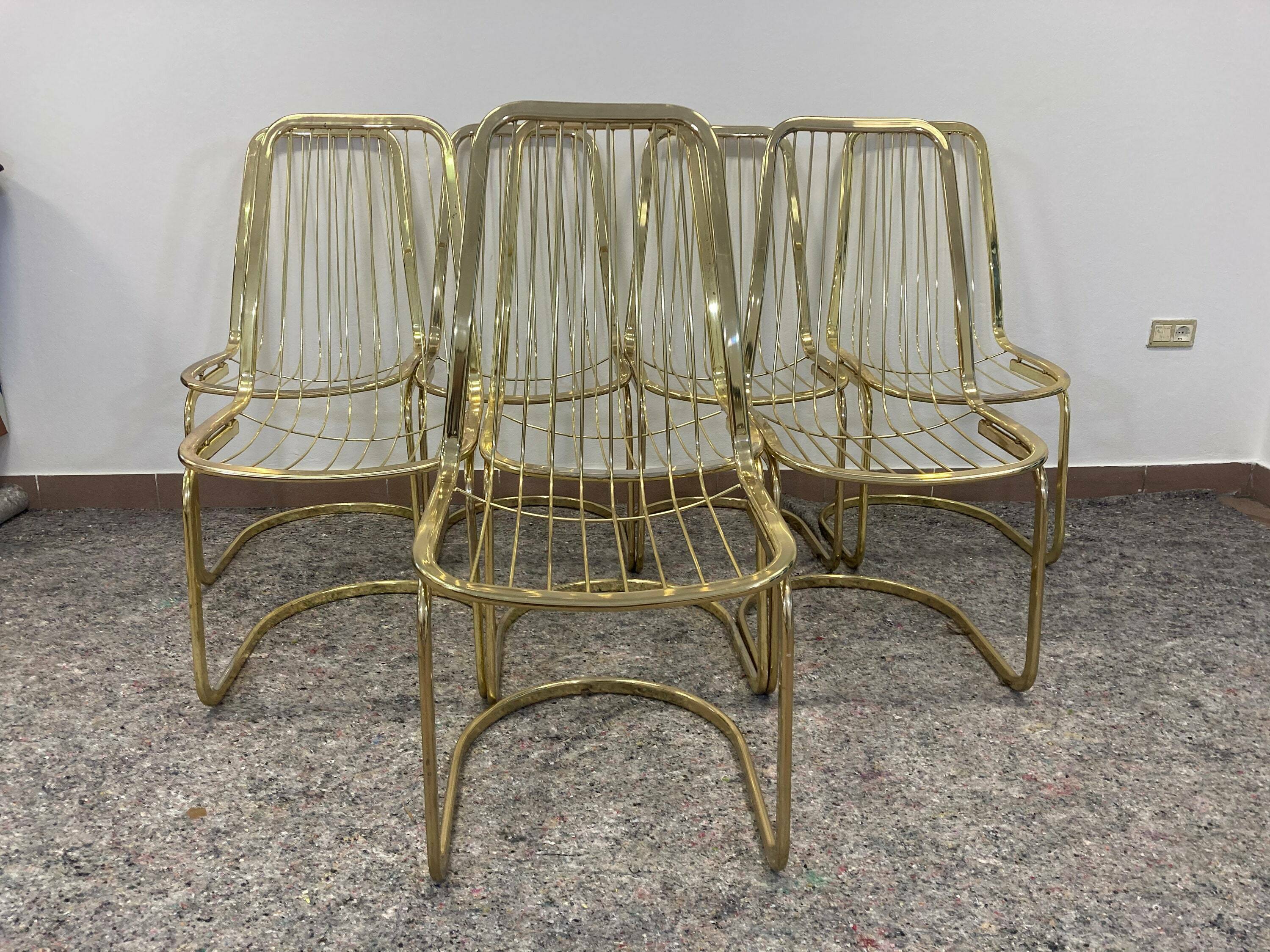 Of Mid Century Brass Chairs By Gastone Rinaldi Chairs 70s
