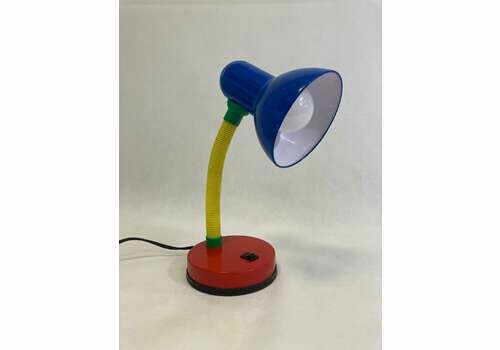 90s Desk Lamp / Yellow Blue Red / Retro Table Lamp / Postmodern Lamp / Vintage Decor / Made In 1990 /Memphis Table Lamp
