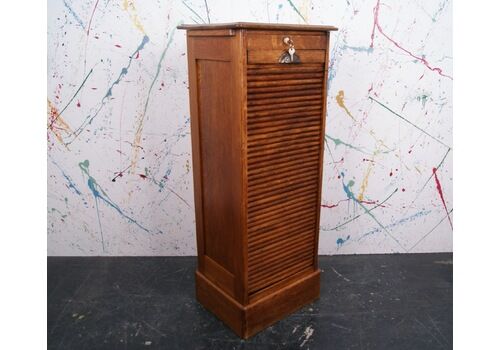Oak Single Tambour Cabinet