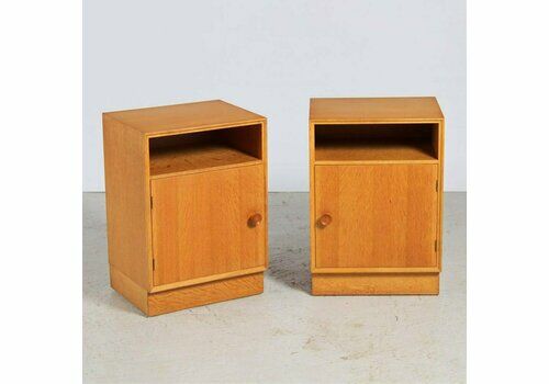 Pair Of Midcentury Oak Bedsides By Meredew C.1960s