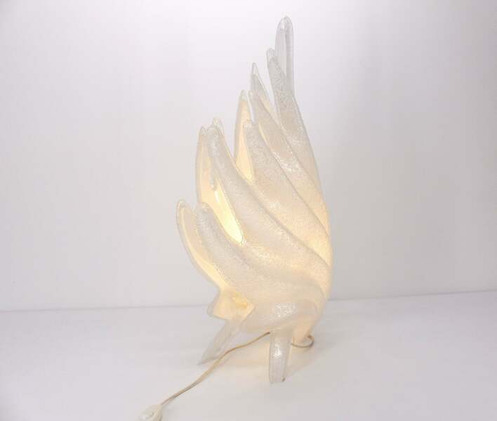 Maison Rougier Xxl Perplex And Bubbled Plexiglass Lamp 1970