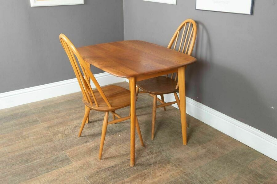 Vintage Retro Light Elm Dining Table And 2 Ercol Quaker Chairs Ercol Vinterior