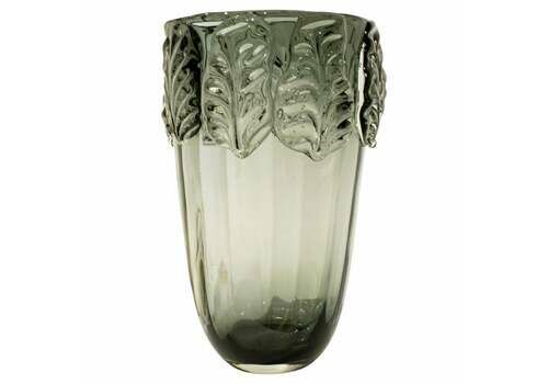 Handcrafted Semi Transparent Grey Color Glass Vase, Italy, 2024