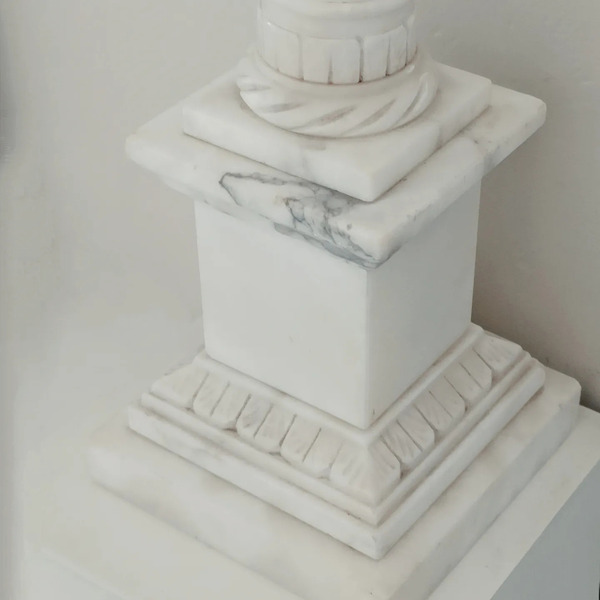 Neoclassical Carrera Marble Table Lamp photo furniture
