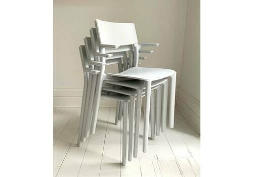 4 X Ikea Janinge Pale Grey Stacking Chairs Indoor / Outdoor, Excellent Condition