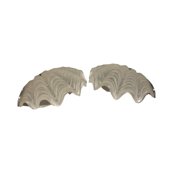 Pair Of Matching Art Deco Clam Shell Wall Lights With Opaque Shells photo for sale
