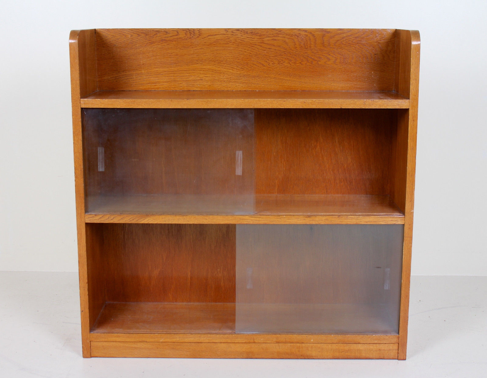 Vintage Oak Bookcase Open Bookshelves Cabinet Art Moderne Deco Gl