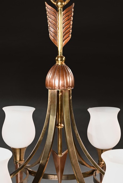 Fine Pair Of Maison Jansen Mid Century Chandeliers After A Design Attributed To Andre Arbus. photo furniture
