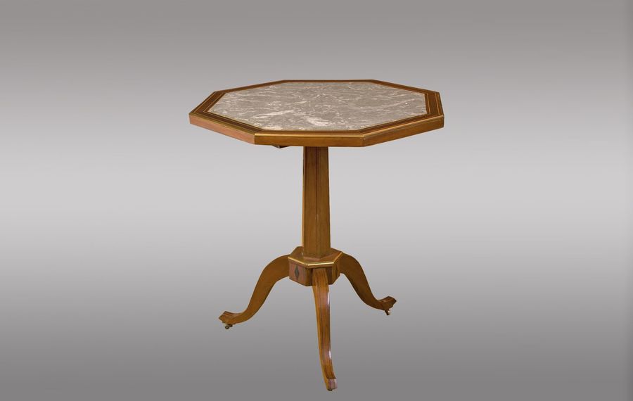 Directoire Mahogany Octagonal Tilt Top Table, 1800s