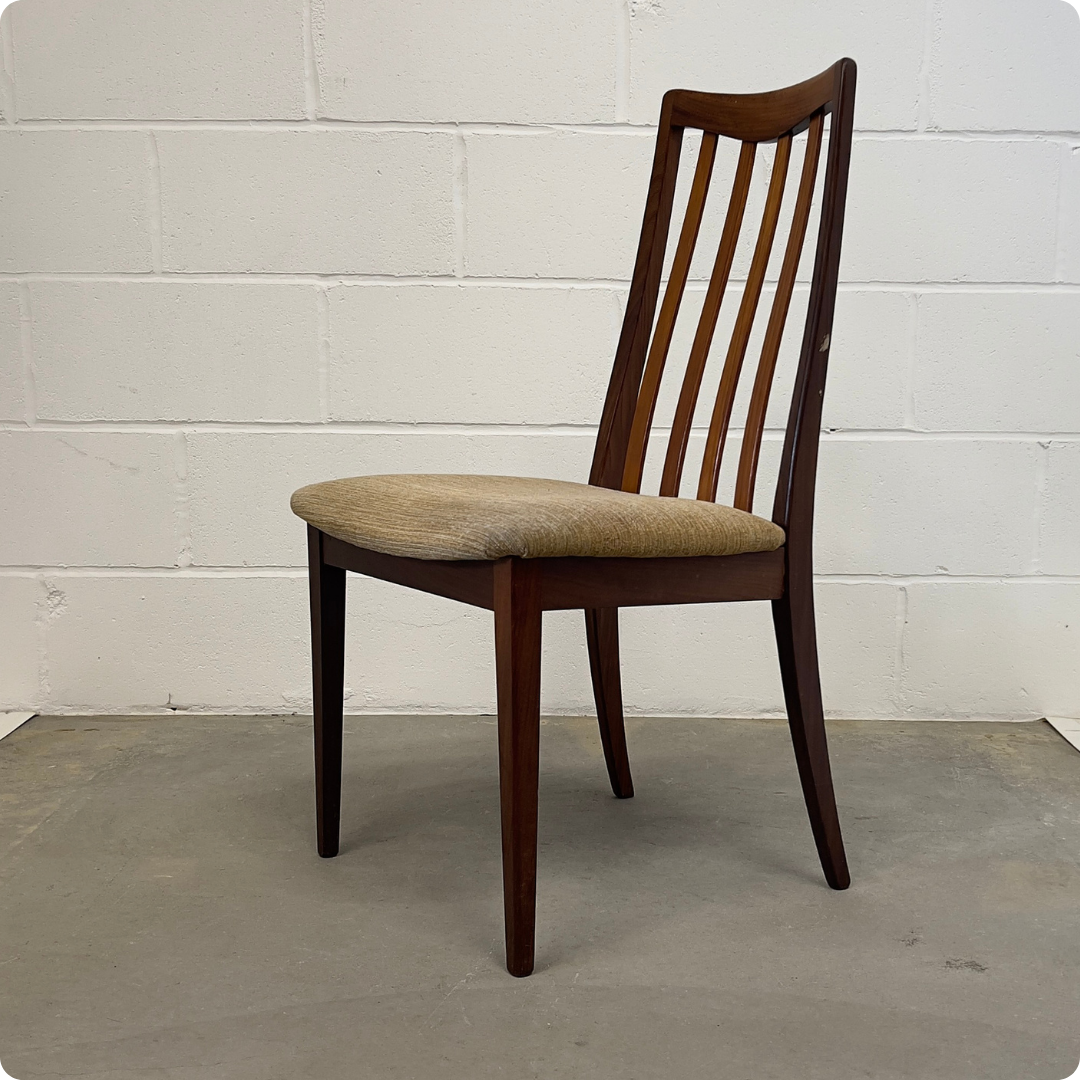 Set Of Four Mid Century Medium Teak Wood G Plan Dining Chairs With