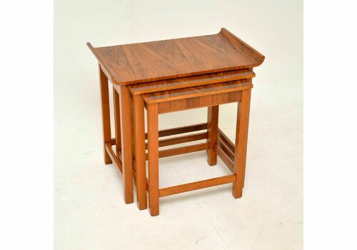 Art Deco Period Figured Walnut Nest Of Tables