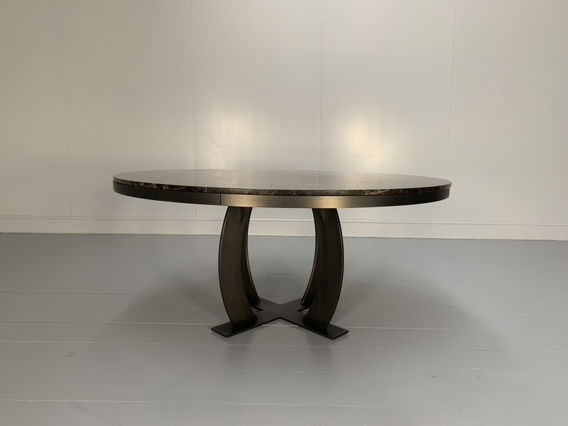 Baxter Of Italy “Gilbert” Round Circular Dining Table – In “Emperador” Marble photo furniture