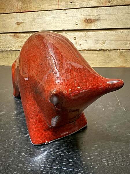 Otto Keramik Ceramic Bull West German Pottery Fat Lava