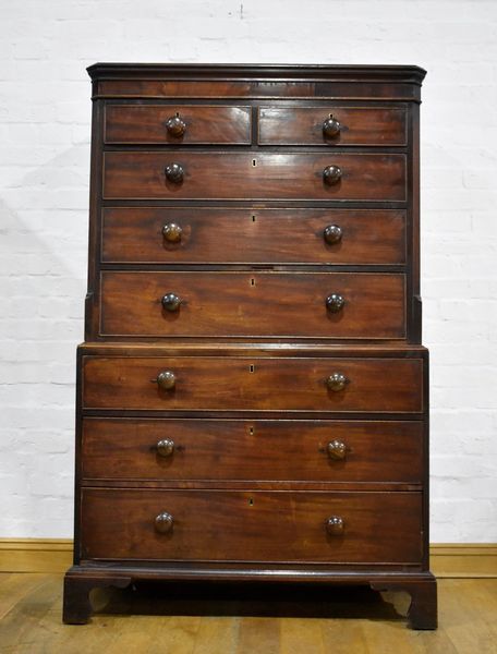 Antique Victorian Tall Boy Large Chest On Chest Of Drawers Vinterior