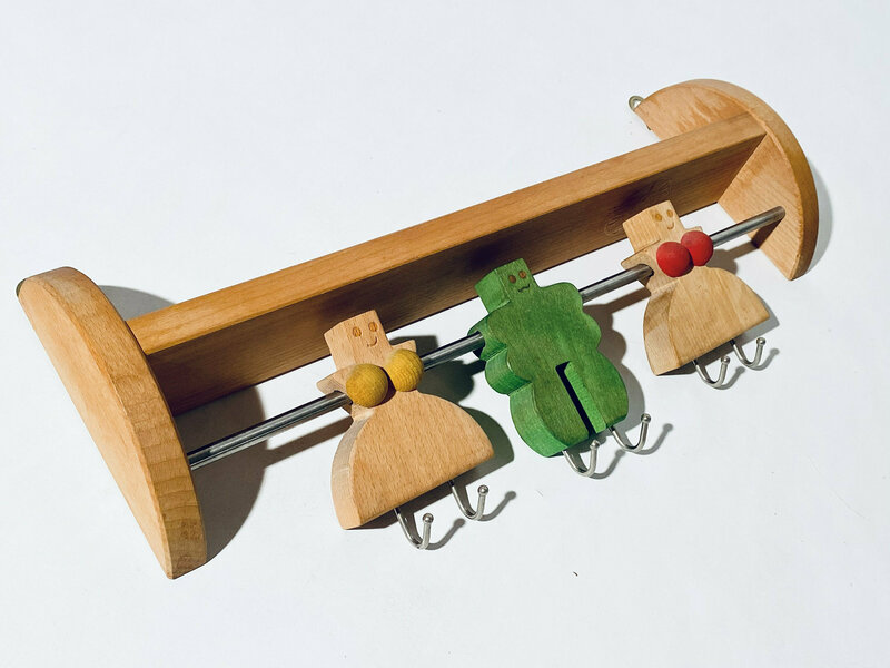Legnomagia Wooden Coat Rack Clothes Rack Vintage Italy Funny Man Woman Home Decor Vinterior