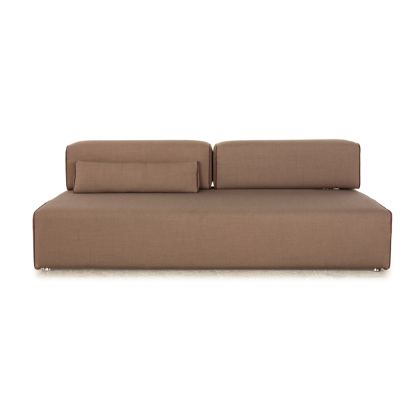Leolux Ponton Fabric Three Seater Taupe Brown Manual Function Sofa