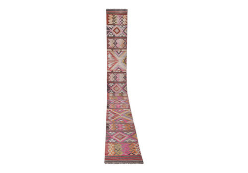 Vintage Turkish Anatolian Kilim Runner Rug Stair Kilim