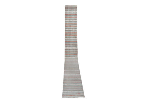 1960s Turkish Handmade Runner Kilim Striped Extra Long Stair Rug 2