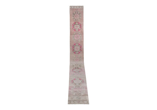 1960s Distressed Extra Long Turkish Runner Rug Stair Carpet 2