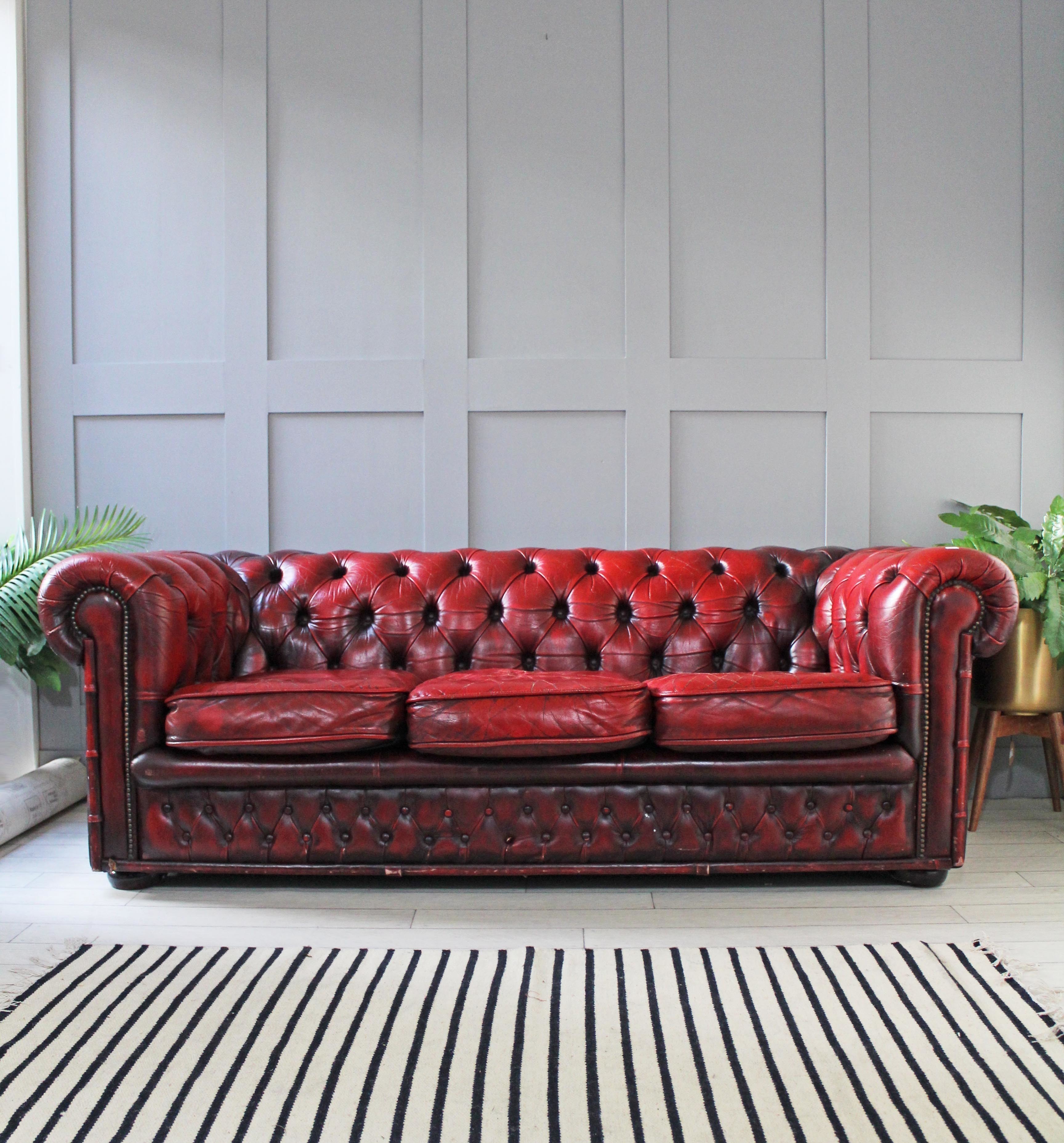 Vintage Oxblood Chesterfield Sofa