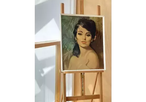 Original 1960s Framed Print ‘Nina’ By Vandersyde Print On Board