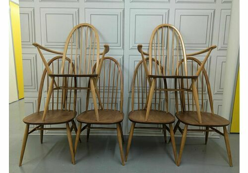 Six Ercol Quaker Dining Chairs
