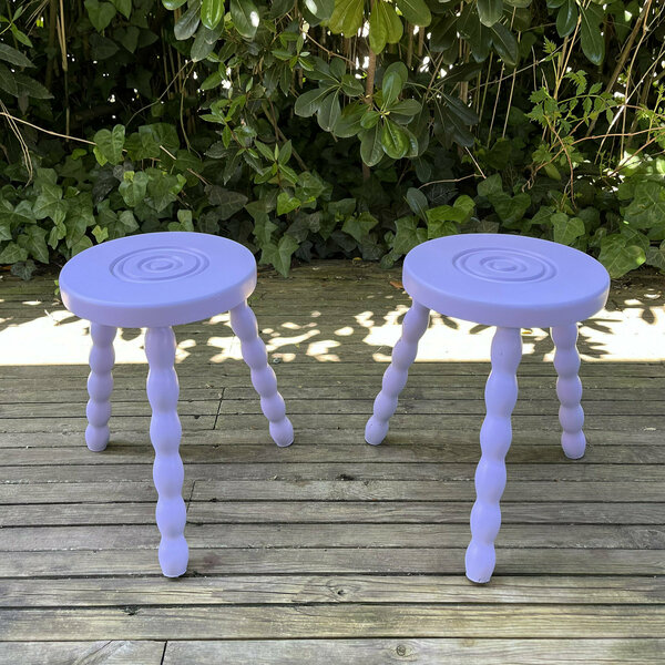 Pair Of Purple Twisted Stools Or Tables photo furniture