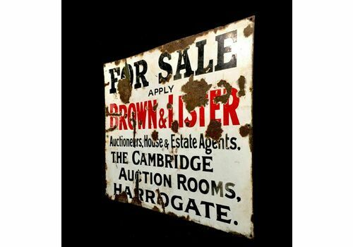 Antique Advertising   1920's Enamel For Sale Sign By Brown & Lister Harrogate