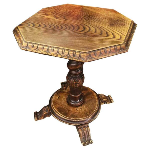 19th Chestnut Twisted Barley Leg Wine Table Or Side Table Spain