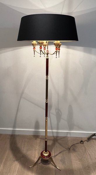 Brass And Plexiglass Floor Lamp In The Style Of Maison Jansen