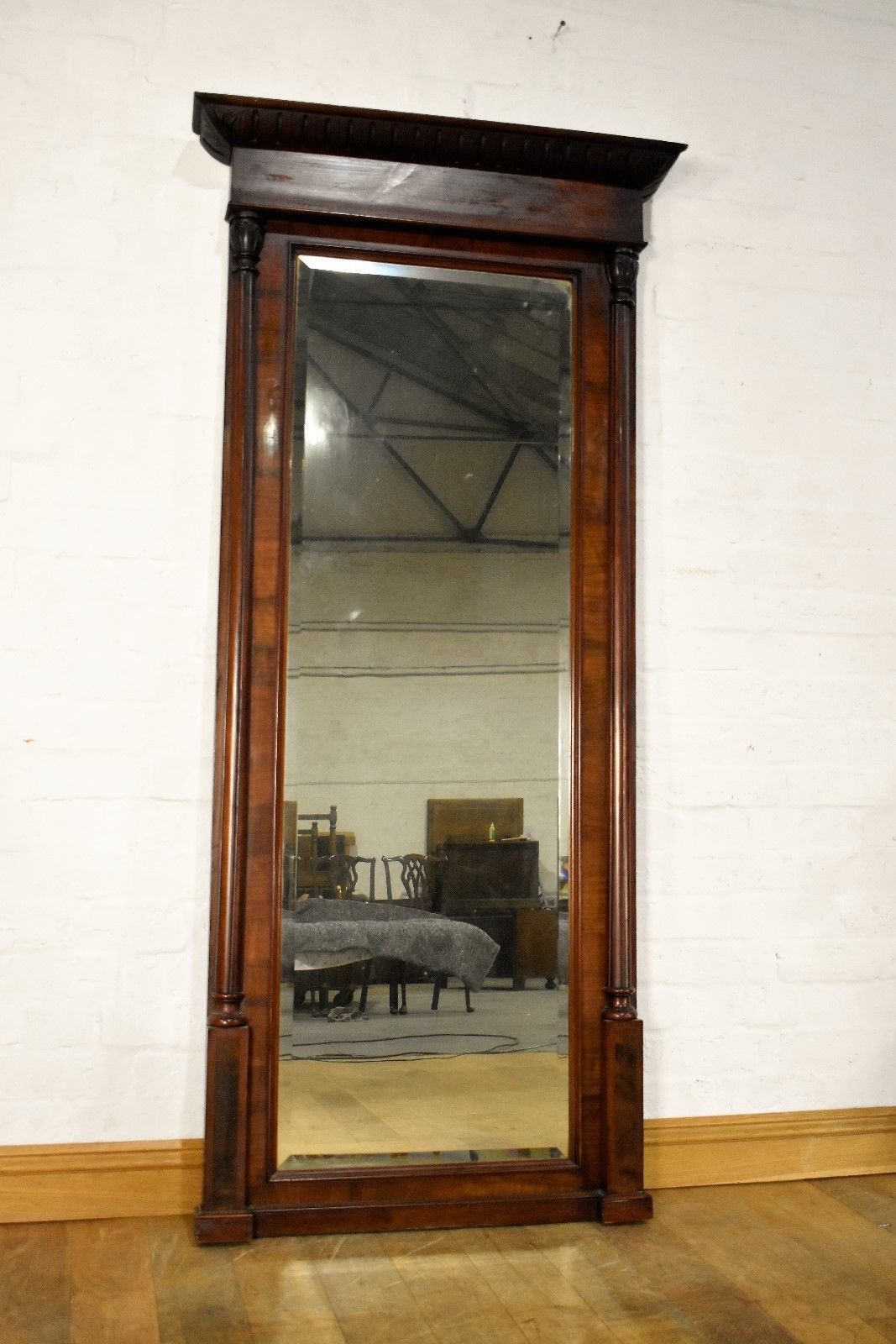 Antique Victorian Large Full Height Floor Standing Freestanding Mirror