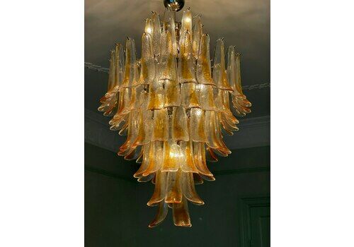 Sand Colored Murano Chandelier   Mazzega Style   Giant
