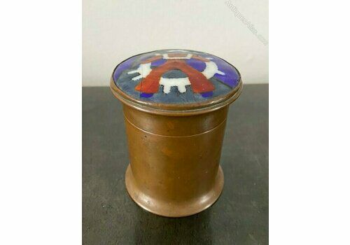 Modernist Art Deco Enamelled Copper Pot
