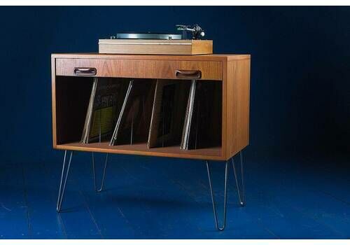 G Plan Mid Century Retro Teak Record Cabinet Vinyl Storage 1970s