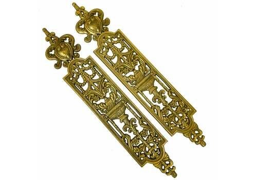 Reclaimed Victorian Style Brass Finger Plates   9 Pairs Available