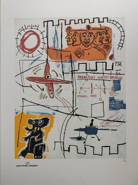 Jean Michel Basquiat Signed Lithograph Alpha Particles Certificate