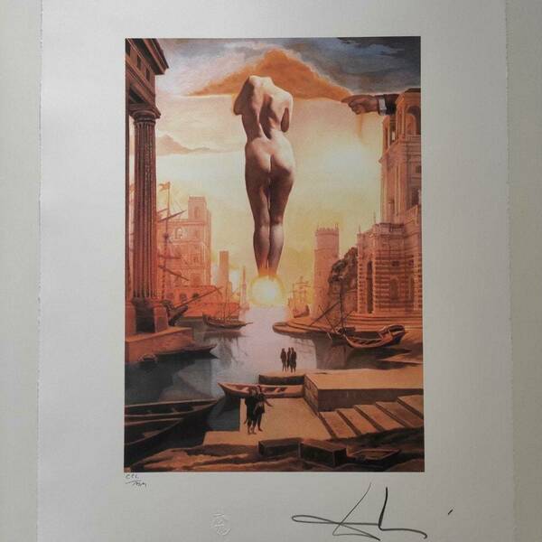 Salvador Dali Signed Lithograph   Back Of The Golden Fleece In The Form Of A Clo