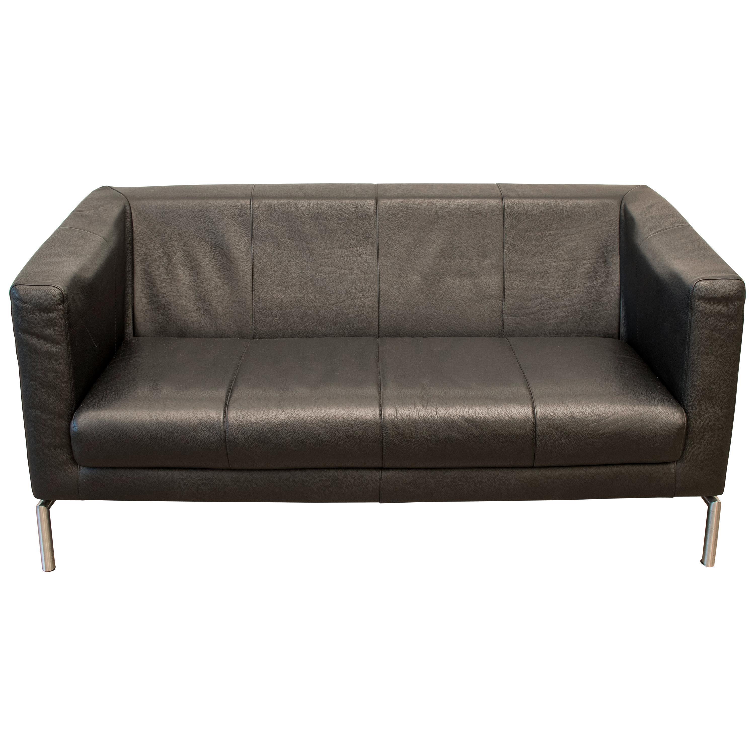 Black Leather Sofa From Montis