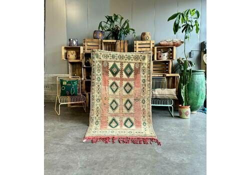 Moroccan Vintage Pink Rug 110x190 Cm Solid Rug Morocco Rug Berber Rug Moroccan Plain Rug Handmade Rug Boujad Rug Solid