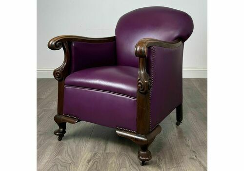 Antique Late 19th Century Club Armchair In Mahogany