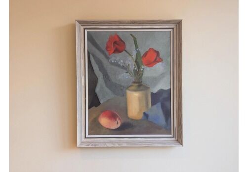 Ola Olsson, Still Life With Tulips And Apple, 1950/60