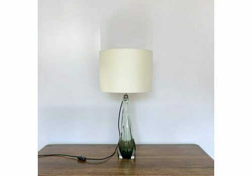 Tall Green Glass Table Lamp, Early 20th Century